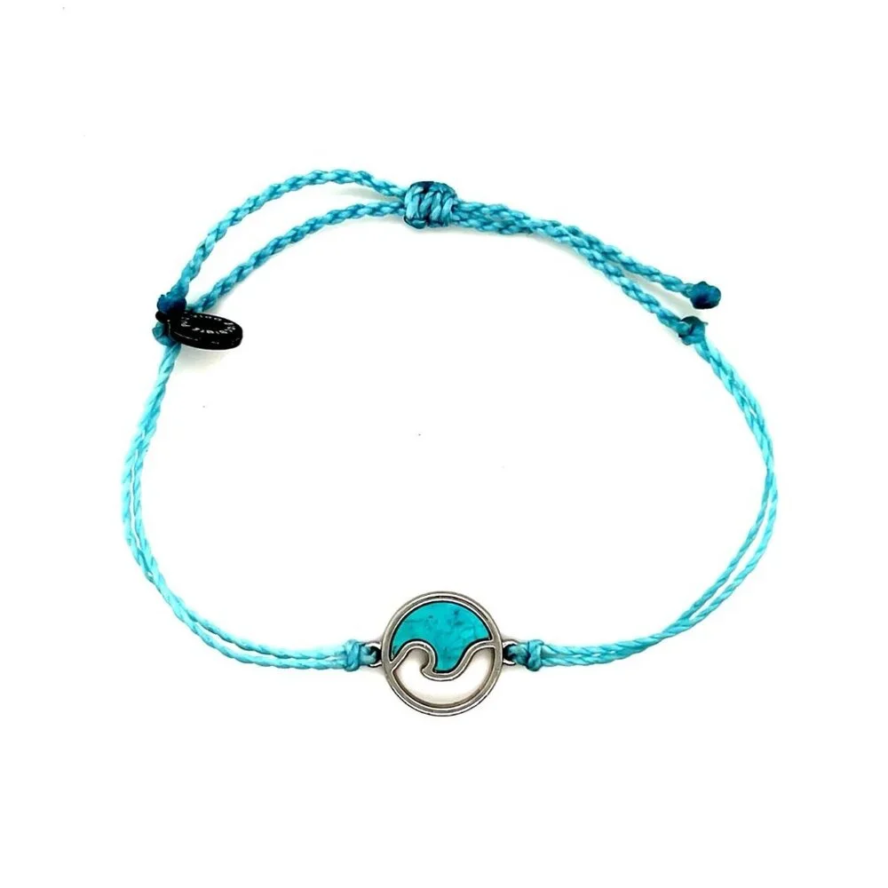 Pura Vida‎ Blue Turquoise Wave Charm Bracelet